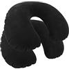 com-four® 2x Cuscino gonfiabile per il collo - pratico cuscino per il collo da gonfiare - cuscino da viaggio ideale per gli spostamenti (2 pezzi - nero)