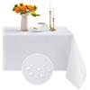 Romanstile Tovaglia Natalizia quadrata 140x140 cm Antimacchia Bianco 4 Posti idrorepellente Tovaglie elegante per Natale,esterno,Compleanno,Albergo,Ristorante,Bar,Caffè,Birstro,Feste,matrimonio