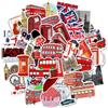 YKKJ 50 Stickers London Bus, Adesivi per Autobus Rosso, Adesivi PC, Bici, Mtb, Moto, Casco, Computer, Scrapbooking, Valigia, Skateboard Adesivi in Vinile Aesthetic per Adulti, Bambini
