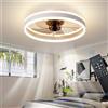 OMGPFR Reversibile Ventilatore da Soffitto con Luce e Telecomando Silenzioso 6 Velocita Camera LED Lampada Ventilatore Soffitto Soggiorno Moderno 24W Dimmerabile Plafoniera con Timer, Bianco 50CM