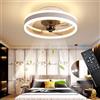 OMGPFR Reversibile Ventilatore da Soffitto con Luce e Telecomando Silenzioso 6 Velocita Camera LED Lampada Ventilatore Soffitto Soggiorno Moderno 24W Dimmerabile Plafoniera con Timer, Bianco 40CM