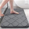 Homaxy Memory Foam - Tappeto da bagno antiscivolo, morbido, assorbente, lavabile, facile da curare, 40 x 60 cm, grigio scuro