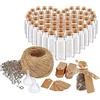 com-four® 60 bottiglie di vetro da 10 ml, set con accessori | per matrimoni o compleanni - per tè - spezie - sale - semi - erbe aromatiche