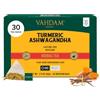 VAHDAM, Tisane Curcuma e Ashwagandha (30 Bustine) | Senza Caffeina | 100% Infusi e Tisane Dolci e Aromatici | Tè alle erbe | In Bustine Piramidali per una Infusione Perfetta | Direttamente dall'India