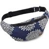 By Bers Leon Marsupio Marsupio Marsupio 100% cotone Fanny Pack Belly Belt Moon Bag Bumbag Boho Hippie Tribal Donna Uomo, Fiore blu, taglia unica, Marsupio a tracolla