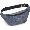 By Bers Leon Marsupio Marsupio Marsupio 100% cotone Fanny Pack Belly Belt Moon Bag Bumbag Boho Hippie Tribal Donna Uomo (DklBlauBeigeSpyro), Bianco blu, taglia unica, Tasche sui fianchi