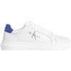 Calvin Klein Ym0ym00681 Sneakers con Lacci in Pelle Uomo Bright White/Sapphire Blue 41