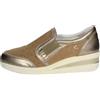Cinzia Soft Mocassini Donna in Pelle Traforata Beige, Plantare Estraibile, Zeppa Media, 11829 Taglia Donna 39