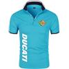 JNLACYF Polo da Uomo T-Shirt per D.uca-Ti Stampa T-Shirt da Motociclista Polo con Risvolto Ciclismo Manica Corta Golf Tennis Top Polo - Regalo per Adolescenti-Blue 1||L