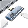 MoKo 2 in 1 Adattatore da USB C a USB 3.2 con Porta di Ricarica Type-C, Adattatore OTG da USB C Maschio a USB Femmina per Dispositivi ROG Ally, Steam Deck, Quest 2, iPhone Serie 15, iPad, MacBook