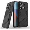 WOKEZ Supporto Custodia per Xiaomi Redmi Note 13 Pro 5G/Poco X6, 360° Protettiva Sottile Cover Rugged per Redmi Note 13 Pro 5G/Poco X6 con Cavalletto, Rigida Telefono Case Protettivo-Nero