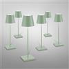 Zafferano Poldina Pro lampada da tavolo ricaricabile set da 6, LED USB con stazione di ricarica, LD0350RP+LD0340G3#6, Poldina Pro; Poldina [Lampade per Interni > Lampade da Tavolo]