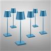 Zafferano Poldina Pro lampada da tavolo ricaricabile set da 6, LED USB con stazione di ricarica, LD0350RP+LD0340A3#6, Poldina Pro; Poldina [Lampade per Interni > Lampade da Tavolo]