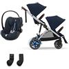 Cybex - Gemellare Elettrico E Gazelle S Con 2 Seggiolini Auto Cloud G Isize Ocean Blue