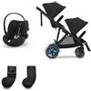 Cybex - Gemellare Elettrico E Gazelle S Con 2 Seggiolini Auto Cloud G Isize Moon Black