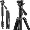 Fotopro Treppiede video Fotopro 168CM/66inch, treppiede da viaggio in alluminio e monopiede con testa fluida a 360°, treppiede per fotocamera professionale per DSLR, carico fino a 10KG/22lbs