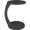 Tubibu C Form - Tavolino piccolo a forma di C, piano di appoggio per divano e divano con ruote, tavolo a rotelle, tavolo rotondo (a forma di C, grigio)