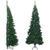 vidaXL Albero di Natale per Angolo con Supporto Verde 240 cm in PVC