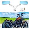 BREDUXSER 8mm 10mm Motociclo Rettangolo Specchietto Retrovisore,Specchietti Laterali moto Compatibile con Street Bikes Sport Bikes Bobber Chopper (Argento)