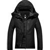 GEMYSE Donna Giacca da Sci impermeabile montagna Giacche Pile invernale antivento Cappotto con Cappuccio (Nero 08,3XL)