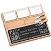 Maverton Tagliere per formaggio e salumi - rettangolare - piatto da formaggio - in ardesia e bambù - incisione personalizzata - set 3 posate - pensiero speciale anniversario - cucina