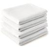 Encasa XO Asciugamani da cucina e salviette in cotone Bianco | Strofinaccio in waffle e tessuto piatto | Set strofinacci | 70x45 cm | Riutilizzabile e ad asciugatura rapida Set di 4