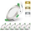 ALUSSO Faretti LED da Incasso per Cartongesso,4W 310LM 230V Luci da Soffitto Interno,Foro Incasso Ø55-68mm,3CCT 3000K 4000K 6500K Faretto led incasso IP44 per Cucina,Bagno,Set di 6,Nichel