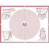 soleilx Spianatoia per Impastare 80x60 Disegno Italiano Misure in CM - Tappetino da Forno in Silicone Riutilizzabile Antiaderente Resistente al calore Tappeto da Cucina per Pasta fatta in Casa Pasticceria