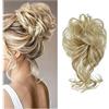 Generic Chignon per donne Chignon disordinato Pezzo Scrunchie Estensioni dei capelli Updo arruffati Chignon con elastico Estensioni coda di cavallo ricci ondulati Chignon sintetico per donne Ragazze Chignon