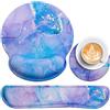 Acezeek 3-in-1 Sottomano Scrivania Set,Acezeek Tappetino Mouse Poggiapolsi+Poggiapolsi Tastiera+Cup Pad,Mouse Pad ergonomico con schiuma di memoria,Tappeto Mouse antidolorifico Per la Casa,Ufficio,Giochi