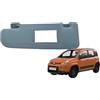 Generico PANTINA ALETTA PARASOLE FIAT PANDA 312 DAL 2012: Parasole laterale sinistro con specchio, Tessuto/Plastica grigia, Minimalista, Compatibile con Automobile
