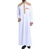 RUMAOZIA Abbigliamento Arabo Uomo Musulmano Caftano Abaya Uomo Etnico Bianco Oriente Turco Abiti In Piedi Collo Saudita Arabo Dubai Robe Maxi Abito da preghiera per gli uomini Lungo Thobe, P Bianco 1,