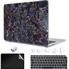 TeDaWen Custodia Rigida Compatibile con MacBook Air 13 Pollici 2023-2018 Release M1 A2337/A1932/A2179,Plastica Case Cover & EU Tastiera Cover & Screen Protecto & Adattatore USB，marmo