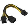 ZkeeShop Dual 6 Pin Female to 8 Pin Male Adapter Power Cable GPU Power Cable 8 Inch (1 PCS)