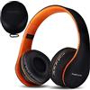 PowerLocus P1, Cuffie Bluetooth Senza Fili Over-Ear Cuffie, Stereo Pieghevoli Auricolari, Wireless Cuffie Riduzione del Rumore con Microfono per iPhone, Samsung, LG, iPad, PC, iPod (Arancia)