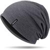 HASAGEI Berretto da Uomo e Donna, Slouch Beanie da Donna, Morbido, Leggero, alla Moda, Unisex, Caldo, Invernale, Ideale per la Primavera, l'autunno e l'inverno, Grigio Scuro, Taglia Unica