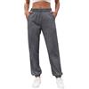 Tuopuda Pantaloni Tuta Donna Jogging Fitness Sportivi Vita Alta Pantaloni Cotone Elastici alle Caviglie Comodi Pantaloni Casual con Tasche, Grigio Scuro, M