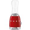 Smeg, Frullatore da Tavolo Compatto PBF01RDEU, 2 Livelli di Velocità, Sicurezza Blocco Motore, 2 Bottiglie da 600 ml in Dotazione, Base Antiscivolo, Avvolgicavo Integrato, 300W, Rosso
