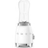 Smeg, Frullatore da Tavolo Compatto PBF01WHEU, 2 Livelli di Velocità, Sicurezza Blocco Motore, 2 Bottiglie da 600 ml in Dotazione, Base Antiscivolo, Avvolgicavo Integrato, 300W, Bianco