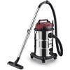 G3 Ferrari G90034 Fusto 30L Bidone aspira Solidi e Liquidi, 1200 W, 30 Litri, 18 kPa, Wet&Dry, Filtro HEPA, Accessori inclusi, Acciaio/Rosso