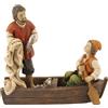 FADEDA Barca da pesca con 2 pescatori/altezza: 9 cm/dipinta a mano/figurine di presepe fedeli ai dettagli, decorazione da tavolo di Natale accessori presepe