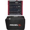 Proel Spa Proel MQ10FX Mixer audio 10 Input + FX x Canto Live e Karaoke + Borsa trasporto