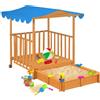 vidaXL Casetta dei Giochi con Sabbiera in Legno di Abete Blu UV50