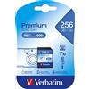 Verbatim Scheda di memoria SDXC Premium U1-256 GB - Scheda SD per video Full HD - scheda con protezione scrittura integrata - Scheda di memoria nera - Scheda SD per fotocamera, PC ecc.