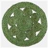 DEGHI Tappeto da esterno o interno rotondo 120 cm con fiore in juta verde
