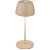 Briloner - Mini Lampada da Tavolo Senza Fili, IP44, Touch, LED Ricaricabile per Comodino e Scrivania, da Lettura, 8x20 cm (DxH), Beige