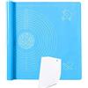 Okaytec Spianatoia per Impastare Silicone - Spianatoia per Impasta e Stendere Pasta - Tappetino Stendipasta Super Grande (70 * 50 cm & Raschietto) - Blu