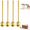 COMNICO 4 cucchiaini da caffè in acciaio inox, oro lucido, 6,7 pollici, set di mini cucchiaini rotondi da caffè con manico lungo, accessori per la decorazione per mescolare bevande