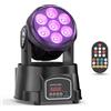 DELIBANG 7X15W Teste Mobili LED Wash Testa Mobile dmx512 RGBW 4 in 1 Luci da Discoteca Palco Luce di Scena con Telecomando per DJ bar KTV Feste Spettacoli Concerti-Nuova Versione