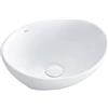 VBChome Lavabo piccolo 34 x 27 x 13 cm, in ceramica, colore bianco, ovale, lavabo, lavandino da appoggio